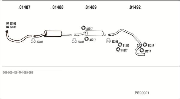 Fonos PE20021 - Система випуску ОГ autocars.com.ua