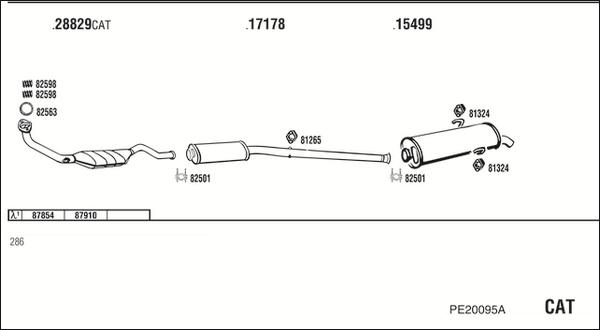 Fonos PE20095A - Система випуску ОГ autocars.com.ua