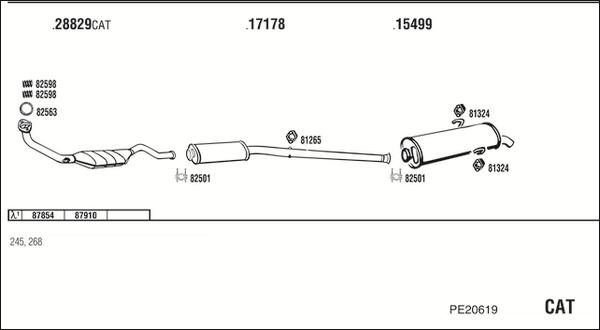 Fonos PE20619 - Система випуску ОГ autocars.com.ua