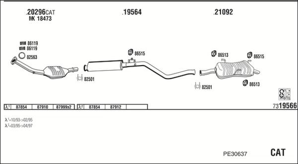 Fonos PE30637 - Система випуску ОГ autocars.com.ua