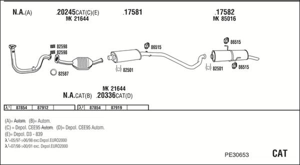 Fonos PE30653 - Система випуску ОГ autocars.com.ua