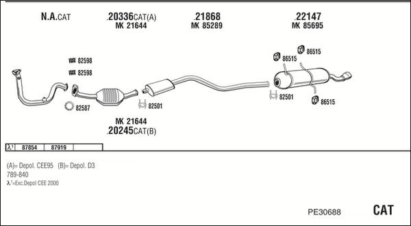 Fonos PE30688 - Система випуску ОГ autocars.com.ua