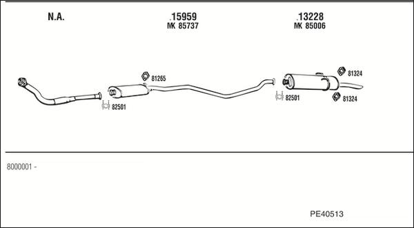 Fonos PE40513 - Система випуску ОГ autocars.com.ua