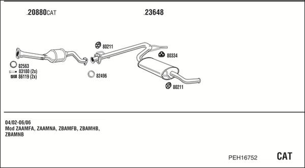 Fonos PEH16752 - Система випуску ОГ autocars.com.ua