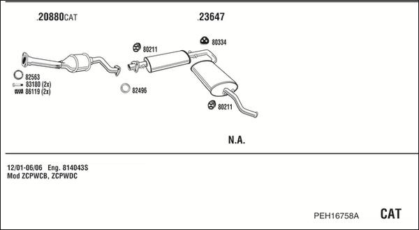 Fonos PEH16758A - Система випуску ОГ autocars.com.ua