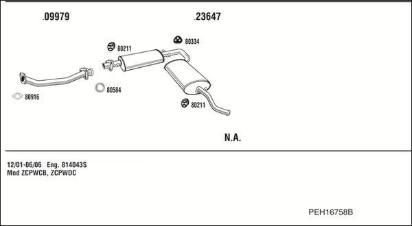 Fonos PEH16758B - Система випуску ОГ autocars.com.ua