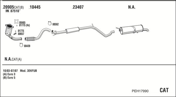 Fonos PEH17990 - Система випуску ОГ autocars.com.ua