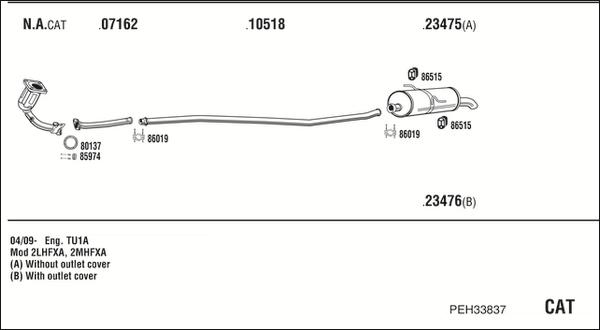 Fonos PEH33837 - Система випуску ОГ autocars.com.ua