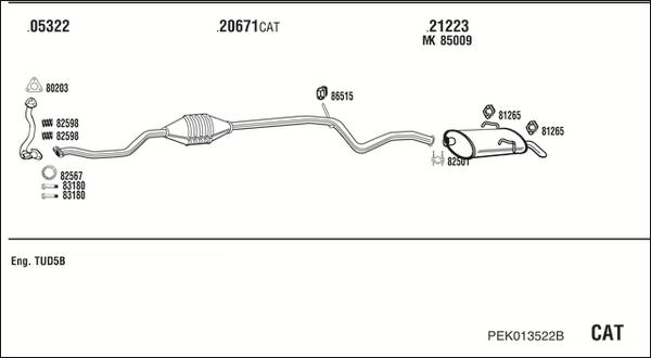 Fonos PEK013522B - Система випуску ОГ autocars.com.ua