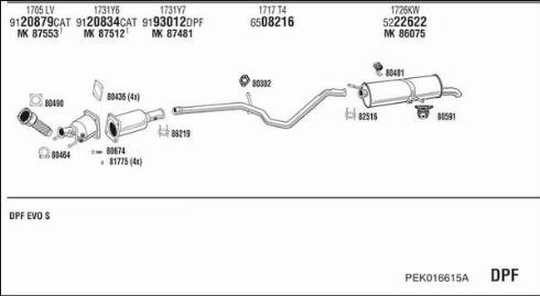 Fonos PEK016615A - Система випуску ОГ autocars.com.ua