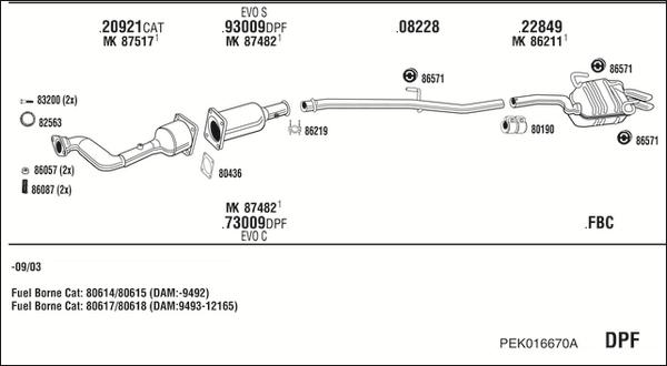 Fonos PEK016670A - Система випуску ОГ autocars.com.ua