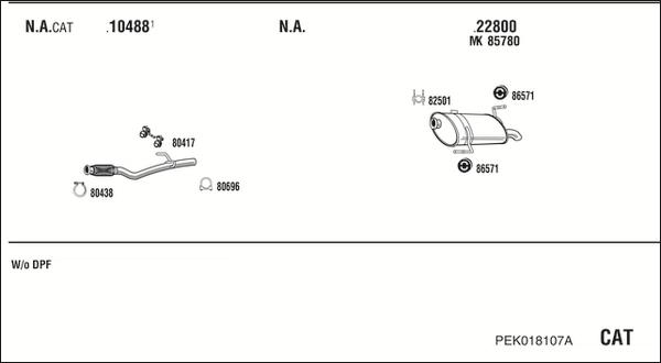 Fonos PEK018107A - Система випуску ОГ autocars.com.ua