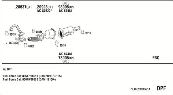 Fonos PEK020062B - Система випуску ОГ autocars.com.ua