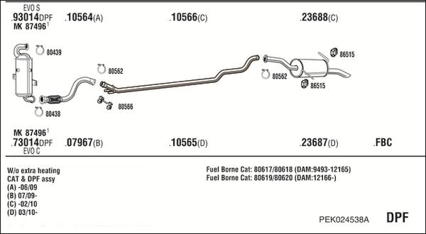 Fonos PEK024538A - Система випуску ОГ autocars.com.ua