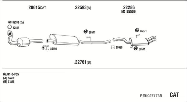 Fonos PEK027173B - Система випуску ОГ autocars.com.ua