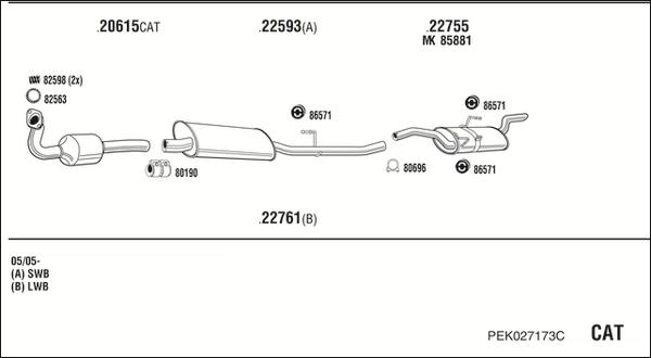 Fonos PEK027173C - Система випуску ОГ autocars.com.ua