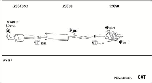 Fonos PEK028828A - Система випуску ОГ autocars.com.ua