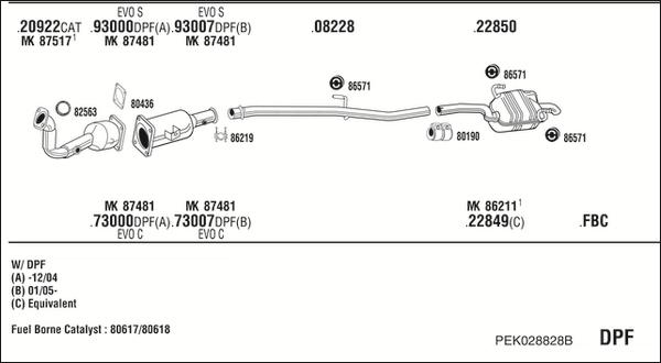 Fonos PEK028828B - Система випуску ОГ autocars.com.ua