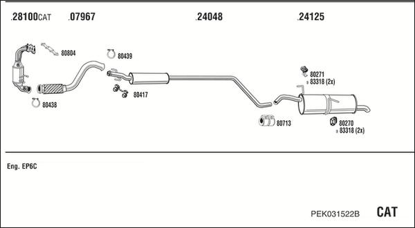 Fonos PEK031522B - Система випуску ОГ autocars.com.ua