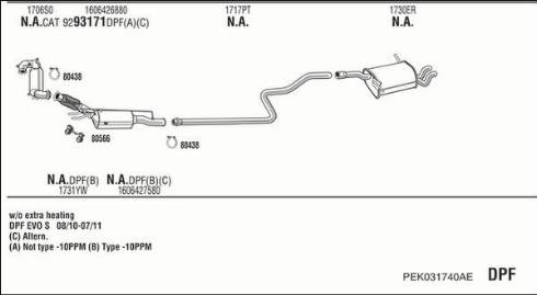 Fonos PEK031740AE - Система випуску ОГ autocars.com.ua