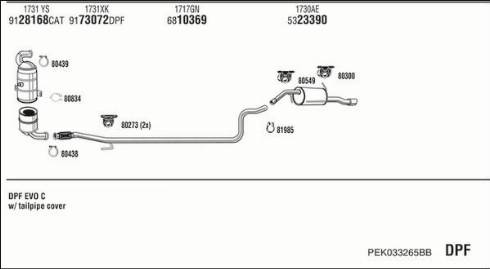 Fonos PEK033265BB - Система випуску ОГ autocars.com.ua