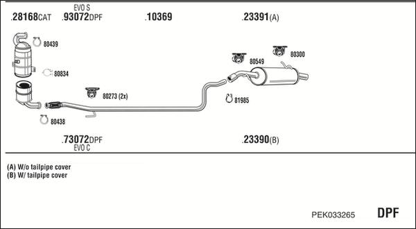 Fonos PEK033265 - Система випуску ОГ autocars.com.ua