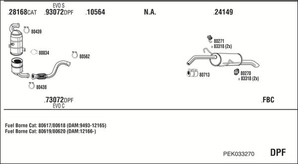 Fonos PEK033270 - Система випуску ОГ autocars.com.ua