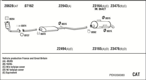 Fonos PEK056080 - Система випуску ОГ autocars.com.ua