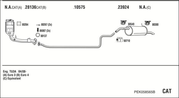 Fonos PEK058565B - Система випуску ОГ autocars.com.ua