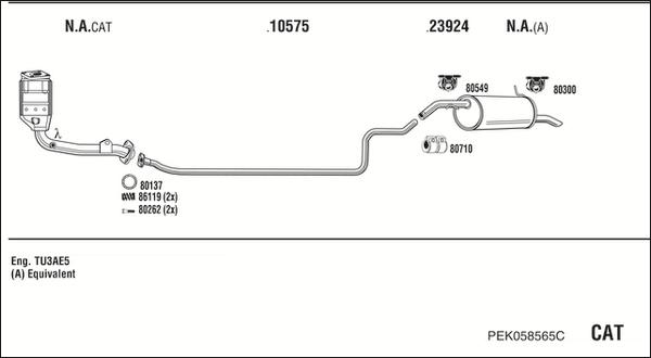 Fonos PEK058565C - Система випуску ОГ autocars.com.ua