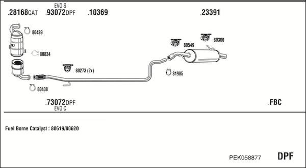 Fonos PEK058877 - Система випуску ОГ autocars.com.ua