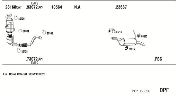 Fonos PEK058890 - Система випуску ОГ autocars.com.ua