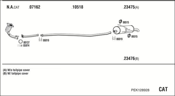 Fonos PEK128928 - Система випуску ОГ autocars.com.ua