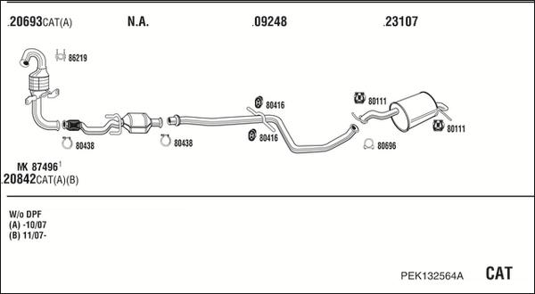 Fonos PEK132564A - Система випуску ОГ autocars.com.ua