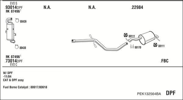 Fonos PEK132564BA - Система випуску ОГ autocars.com.ua