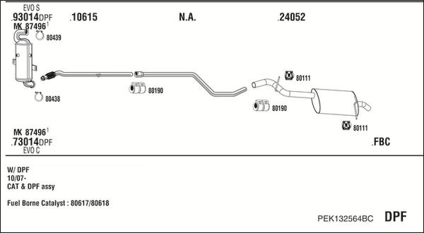 Fonos PEK132564BC - Система випуску ОГ autocars.com.ua