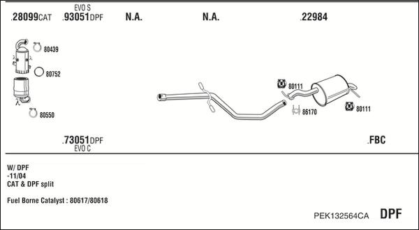 Fonos PEK132564CA - Система випуску ОГ autocars.com.ua