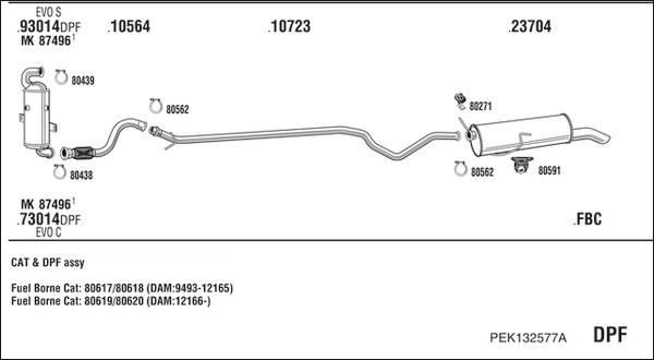 Fonos PEK132577A - Система випуску ОГ autocars.com.ua