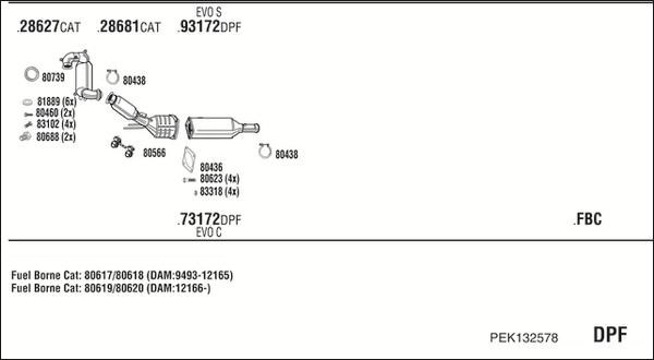 Fonos PEK132578 - Система випуску ОГ autocars.com.ua