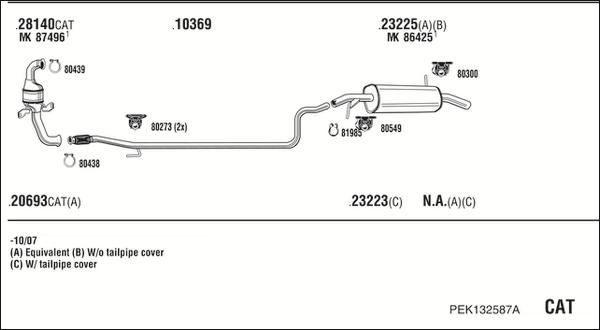 Fonos PEK132587A - Система випуску ОГ autocars.com.ua