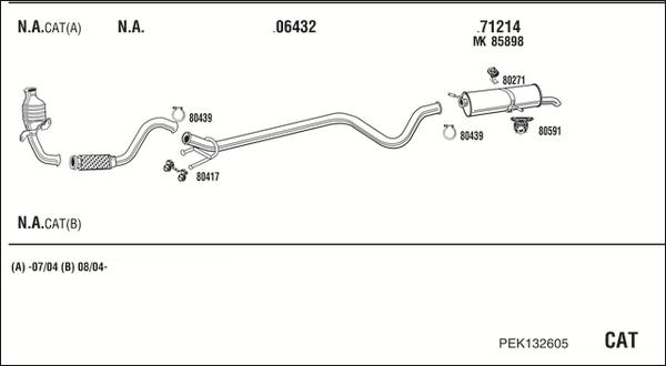 Fonos PEK132605 - Система випуску ОГ autocars.com.ua