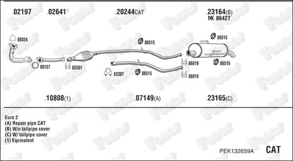 Fonos PEK132659A - Система випуску ОГ autocars.com.ua