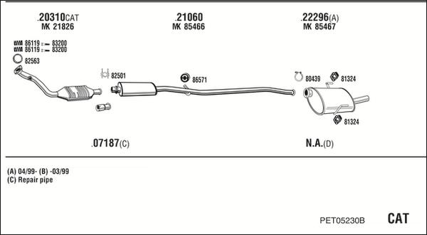 Fonos PET05230B - Система випуску ОГ autocars.com.ua