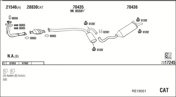 Fonos RE19051 - Система випуску ОГ autocars.com.ua
