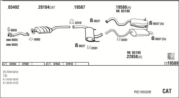 Fonos RE19502B - Система випуску ОГ autocars.com.ua