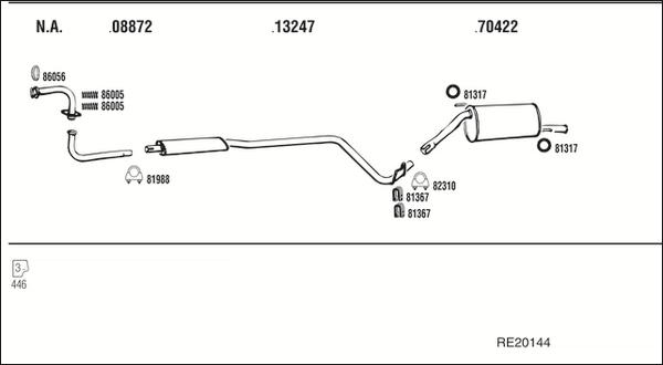 Fonos RE20144 - Система випуску ОГ autocars.com.ua