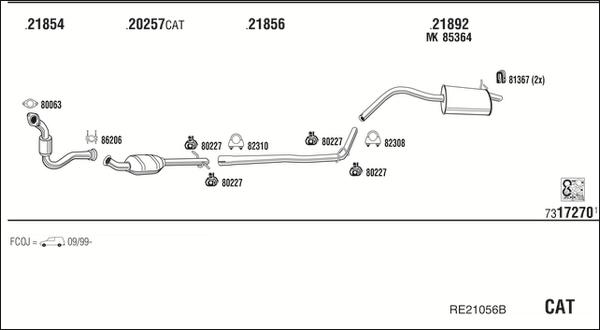 Fonos RE21056B - Система випуску ОГ autocars.com.ua