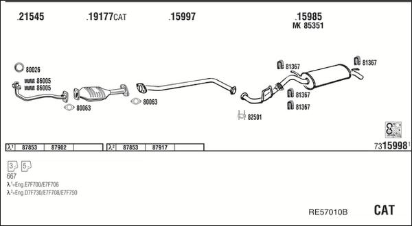 Fonos RE57010B - Система випуску ОГ autocars.com.ua