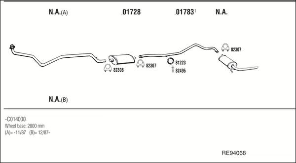 Fonos RE94068 - Система випуску ОГ autocars.com.ua