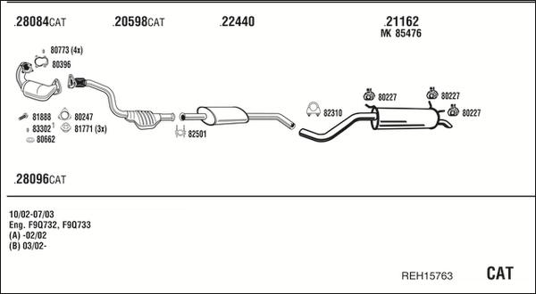 Fonos REH15763 - Система випуску ОГ autocars.com.ua